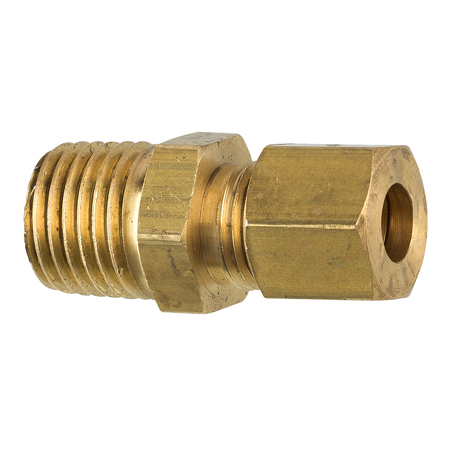 AGS Brass Compression Connector, 1/4 Tube, Male (1/4-18 NPT), 1/bag CF-13B